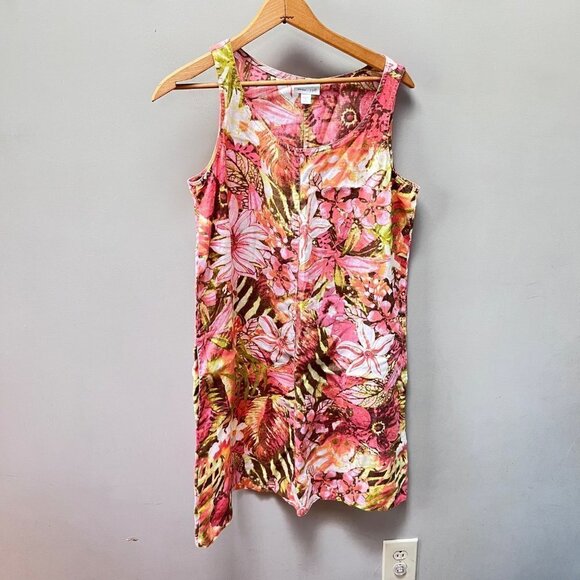 J.‎ Jill Love Linen Tropical Floral  Shift Dress- Size Small Petite - Picture 1 of 4